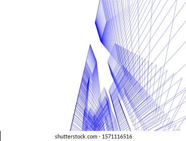 Concept 3d architecture building, vector illustration