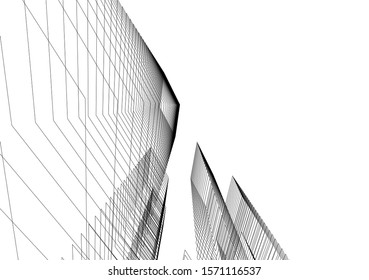 Concept 3d architecture building, vector illustration