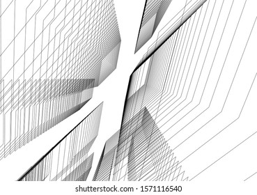 Concept 3d architecture building, vector illustration