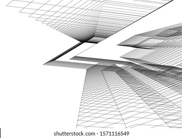 Concept 3d architecture building, vector illustration