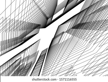 Concept 3d architecture building, vector illustration