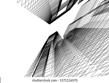 Concept 3d architecture building, vector illustration