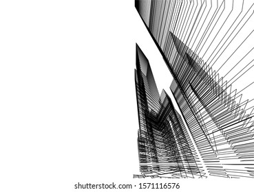 Concept 3d architecture building, vector illustration
