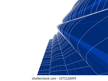 Concept 3d architecture building, vector illustration