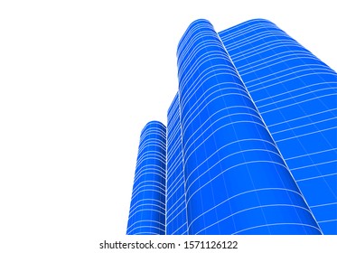 Concept 3d architecture building, vector illustration