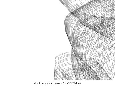 Concept 3d architecture building, vector illustration