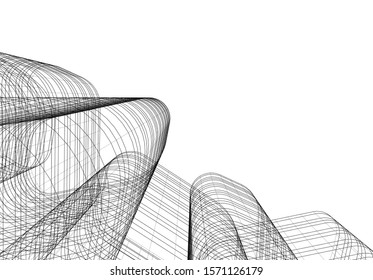 Concept 3d architecture building, vector illustration
