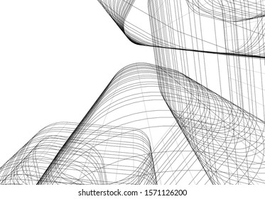 Concept 3d architecture building, vector illustration