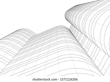 Concept 3d architecture building, vector illustration