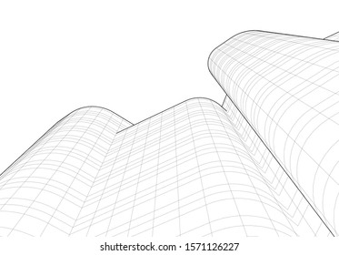 Concept 3d architecture building, vector illustration