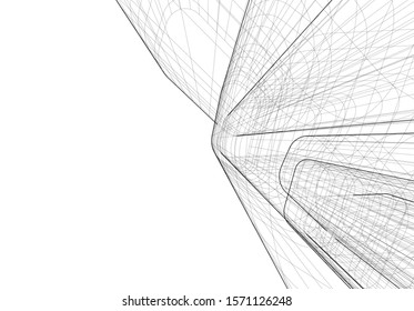 Concept 3d architecture building, vector illustration
