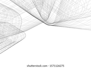 Concept 3d architecture building, vector illustration