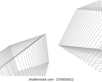 Concept 3d architecture building, vector illustration