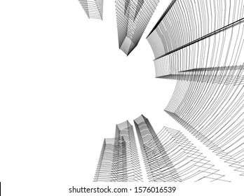 Concept 3d architecture building, vector illustration