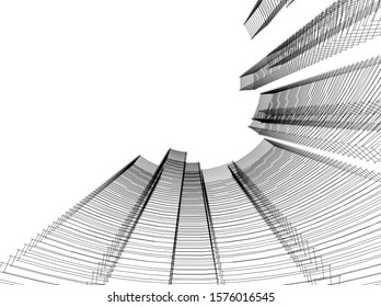 Concept 3d architecture building, vector illustration