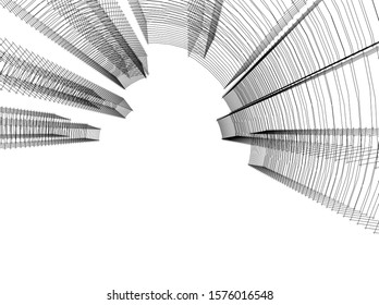 Concept 3d architecture building, vector illustration