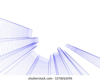 Concept 3d architecture building, vector illustration