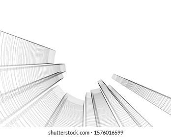 Concept 3d architecture building, vector illustration