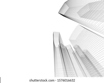 Concept 3d architecture building, vector illustration