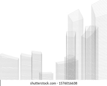 Concept 3d architecture building, vector illustration