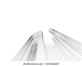 Concept 3d architecture building, vector illustration