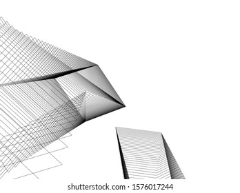 Concept 3d architecture building, vector illustration
