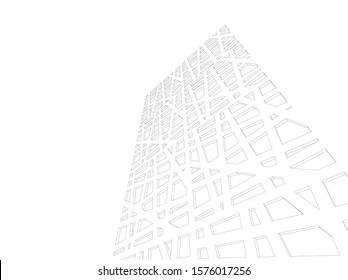 Concept 3d architecture building, vector illustration