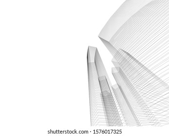 Concept 3d architecture building, vector illustration