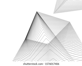 Concept 3d architecture building, vector illustration