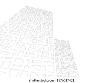 Concept 3d architecture building, vector illustration