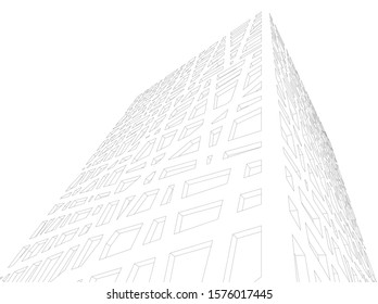 Concept 3d Architecture Building Vector Illustration Stock Vector ...