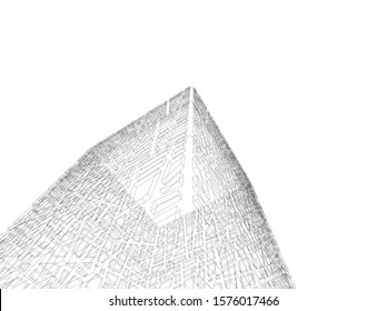 Concept 3d architecture building, vector illustration