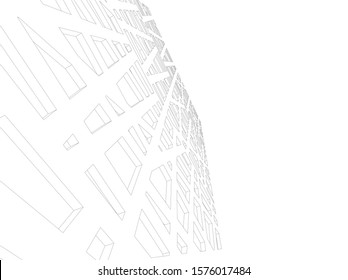 Concept 3d architecture building, vector illustration