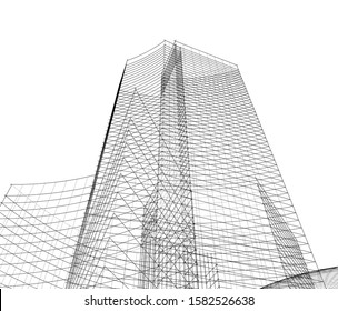 Concept 3d architecture building, vector illustration