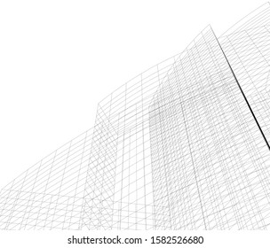 Concept 3d architecture building, vector illustration