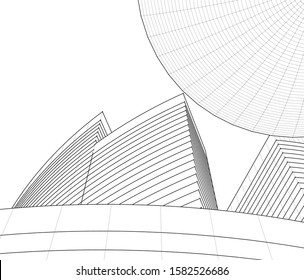 Concept 3d architecture building, vector illustration