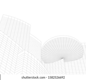 Concept 3d architecture building, vector illustration