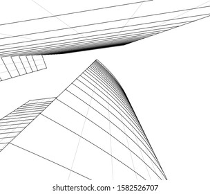 Concept 3d architecture building, vector illustration