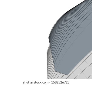 Concept 3d architecture building, vector illustration