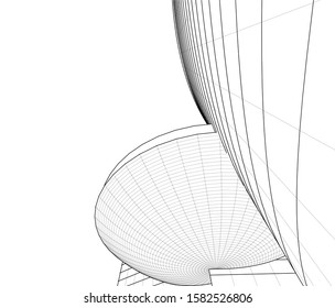 Concept 3d architecture building, vector illustration