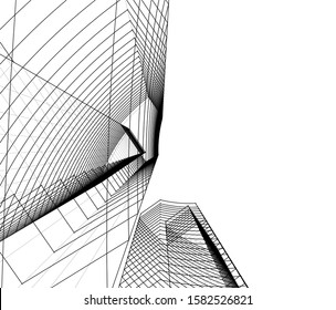 Concept 3d architecture building, vector illustration