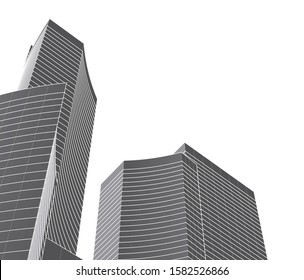 Concept 3d architecture building, vector illustration