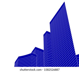 Concept 3d architecture building, vector illustration