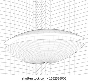 Concept 3d architecture building, vector illustration
