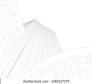 Concept 3d architecture building, vector illustration