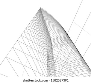 Concept 3d architecture building, vector illustration