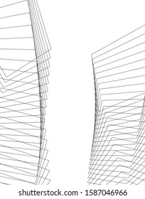 Concept 3d architecture building, vector illustration