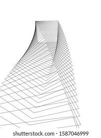 Concept 3d architecture building, vector illustration