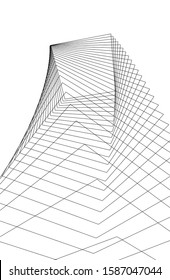 Concept 3d architecture building, vector illustration