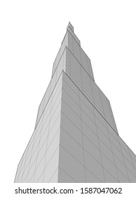 Concept 3d architecture building, vector illustration